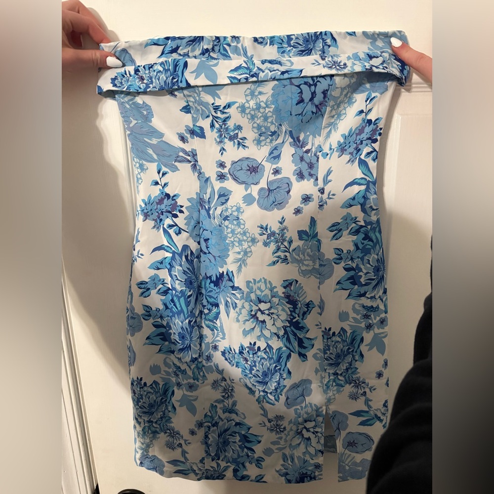 Floral Blue and White Skirt
